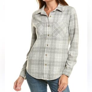 Beachlunchlounge “Sally Shacket” gray plaid size small NWT